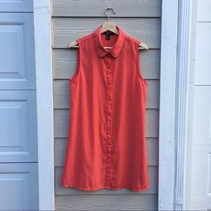 Forever21 Women CoralOrange Chiffon Tunic Blouse M